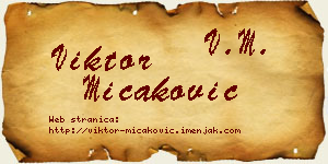 Viktor Micaković vizit kartica